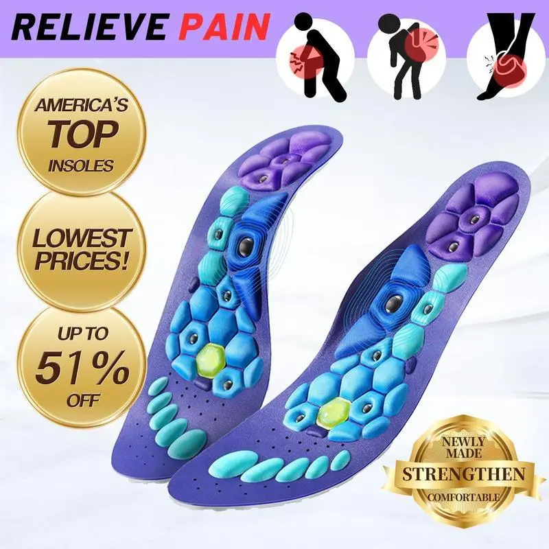 All-Day Comfort Insoles for Men & Women, Shock Absorbing, Plantar Fasciitis & High Arch Support, 220+ lbs Heavy Duty Support, Premium Shoe Inserts for All-Day Comfort Soft Acupoint Massage Shock-Absorbing Orthotic summer wear