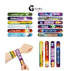 GGIRL World Cup Outfit Accessory- 12 Pack World Cup Slap Bracelets for Men and Women Youth- Multi Color Snap Bracelets Bulk -Soccer Sport lover Toys -Wristbands for World Cup Club Party - Perfect Gift for World Cup Party Favors Fans Football Enthusiasts