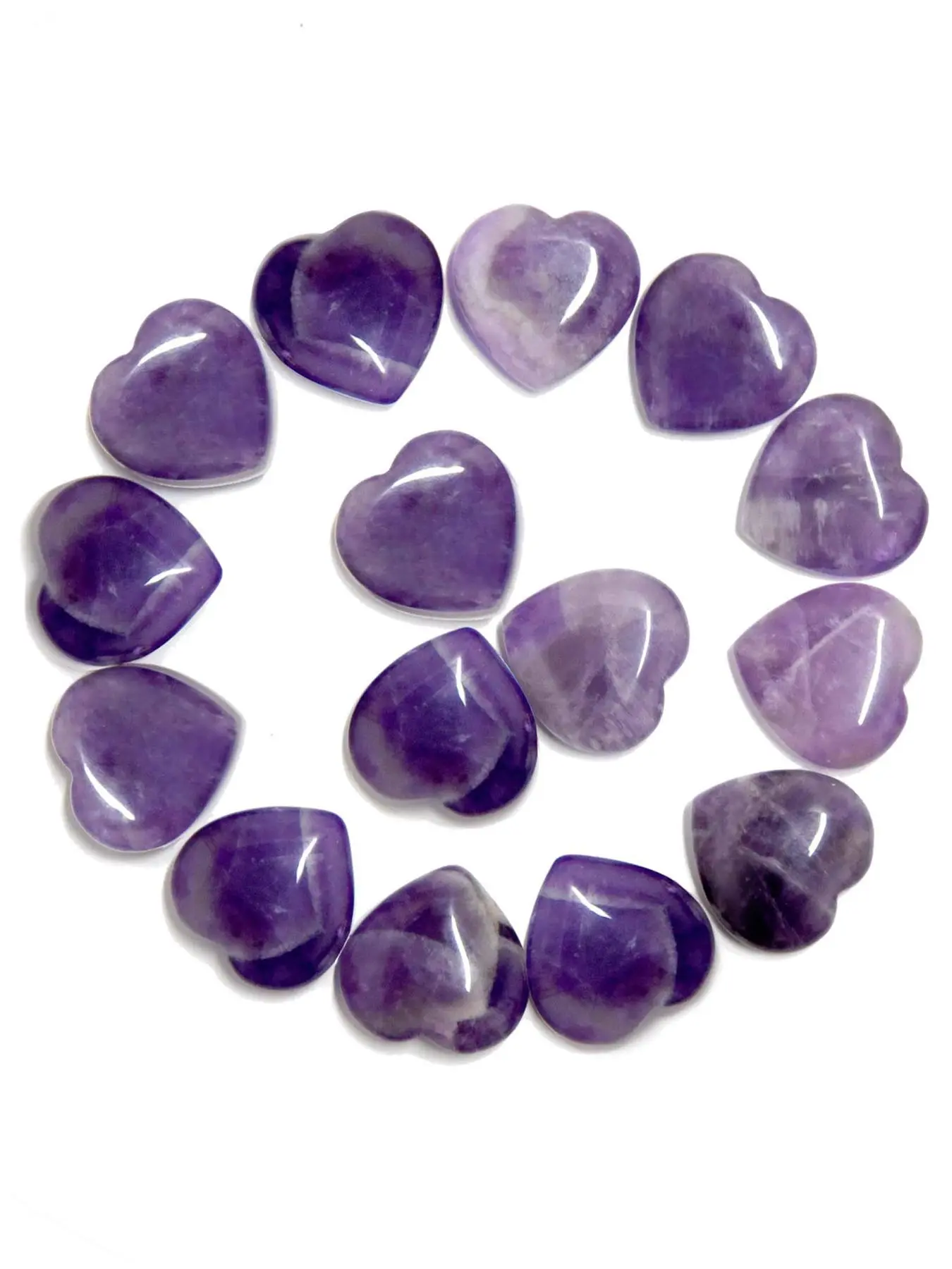 Natural Amethyst Heart Shaped Stone, 5/10/20pcs Purple Amethyst Stone, Amethyst Crystal, Healing Stone, Office Meeting Room Decoration, Gift for Friend & Family, Natural Crystal Stones, Crystal Decorative Stones