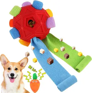 Dog Snuffle Ball-Interactive Puzzle Dog Toys Encourage Natural Foraging Skills Slow Feeder for Training and Stress Relief, Cloth Strip Hiding Food Chew Toys for Any Size Dogs
