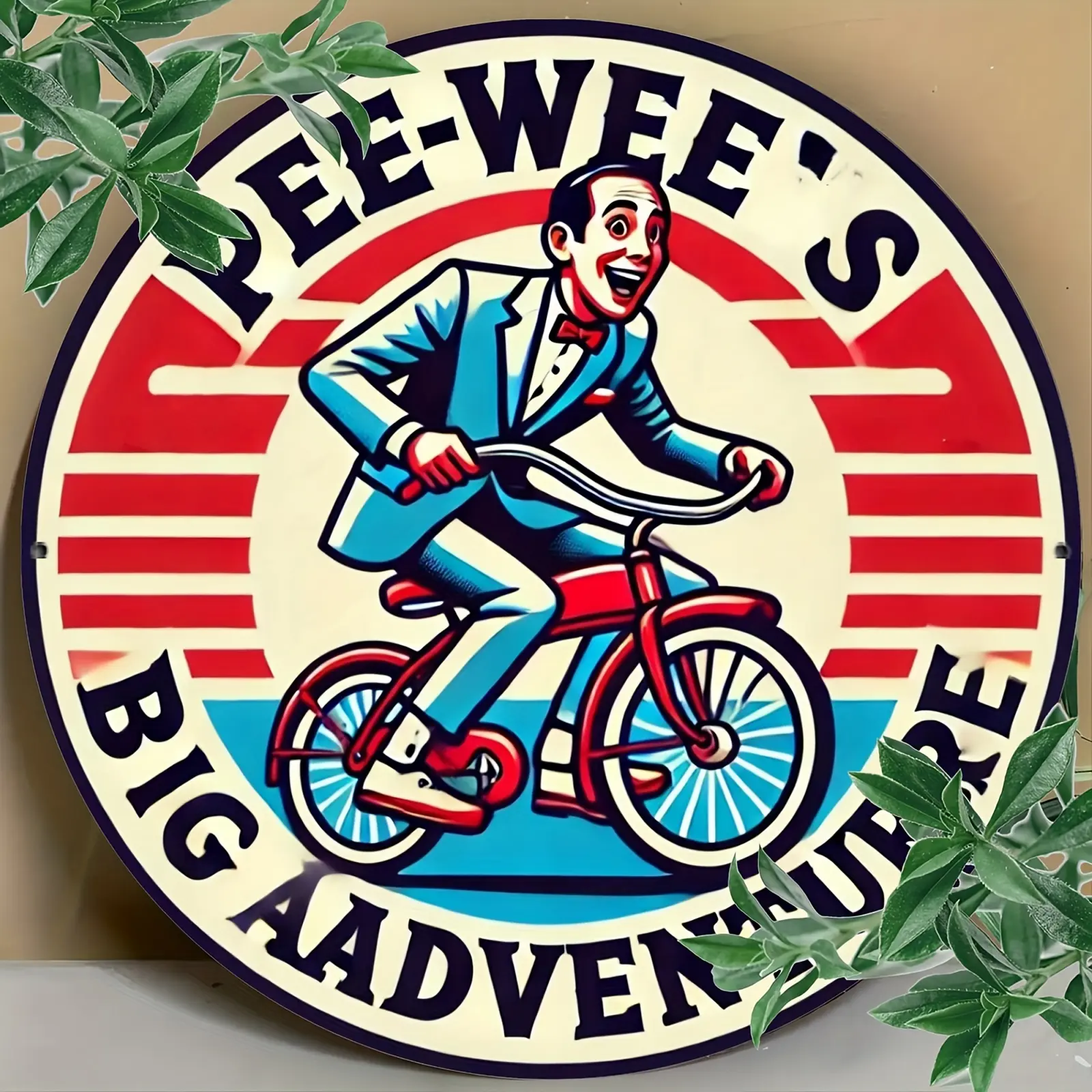 Vintage Metallic Aluminum Speciality Plaque & Sign - 8x8 in Round Pipiru Adventure Wall Art, Durable Novelty Gift for Home Decor Products, Indoor Home Decoration
