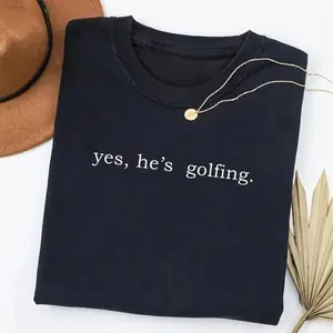 Yes He’s Golfing Vintage Shirt For Men For Women, Breathable Tee, Funny Minimal Golf Apparel, Unisex Gift Clothing