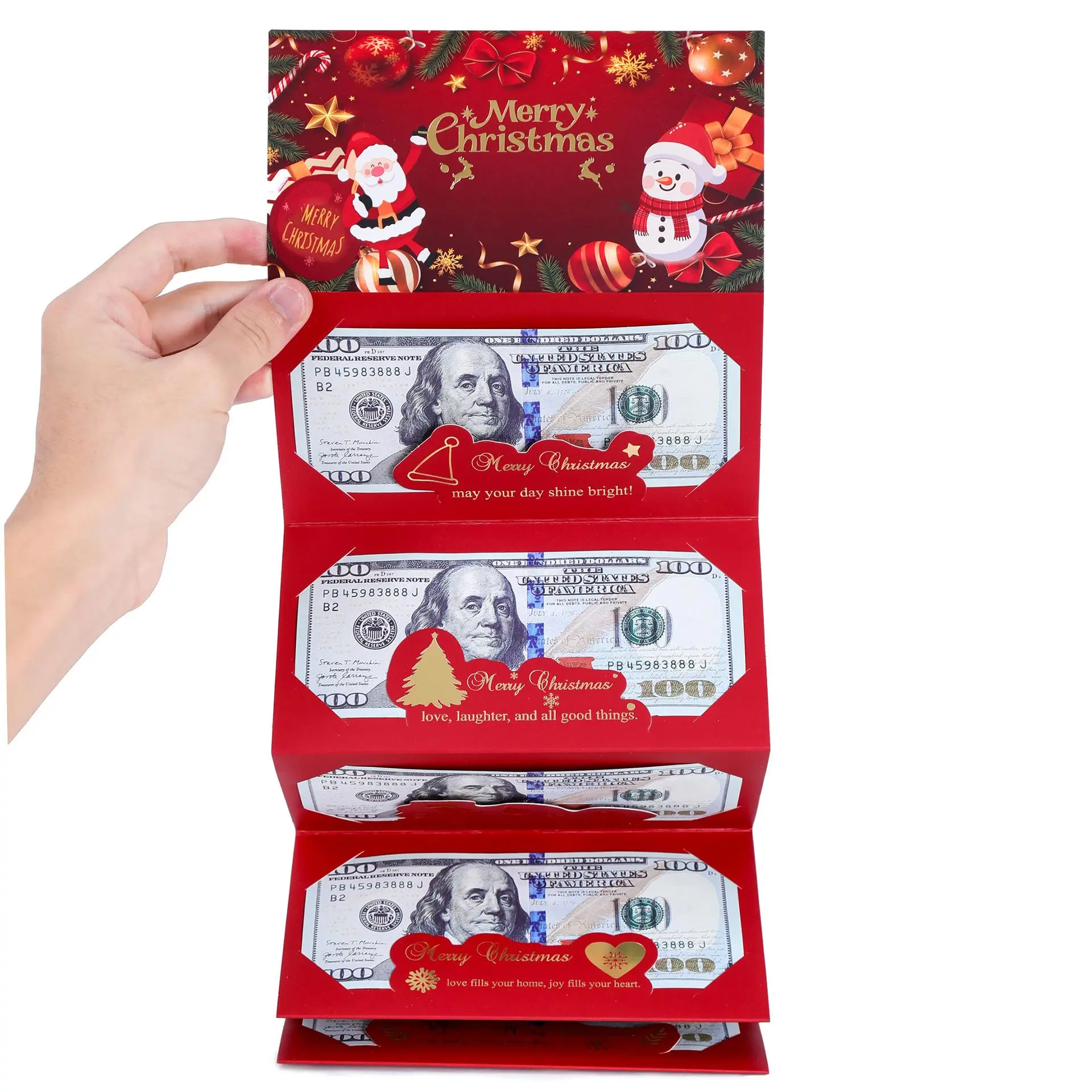 Christmas Surprise Cash Gift Holder Box Set, Practical Pull-Out Money Envelope, Smart Holiday Gifting for Family