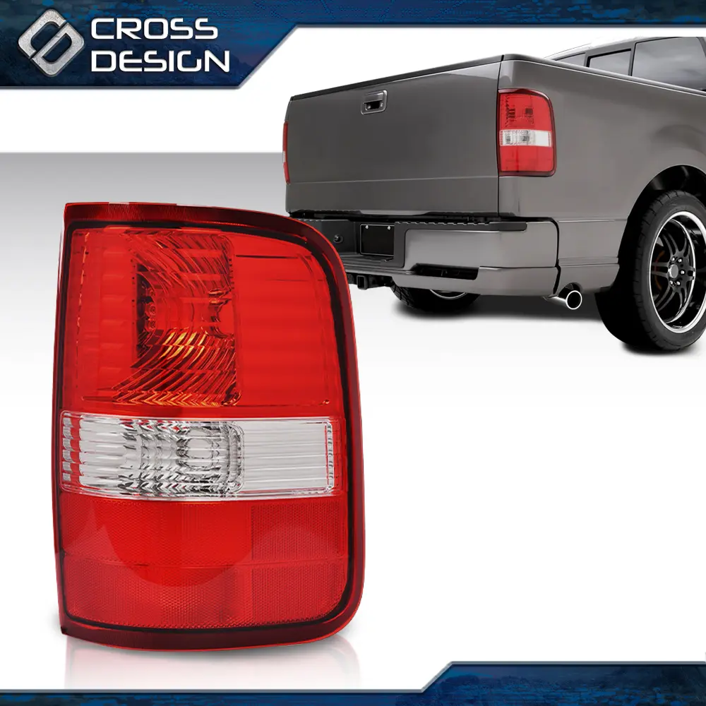 CROSSDESIGN Durable 1-Piece Right Passenger Side Truck Rear Taillight Assembly - Easy-Install Aftermarket Car Light Accessory for 2004-2006 Ford F-150 Styleside