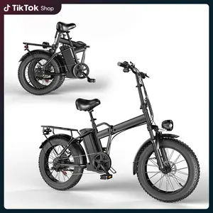 Hardcore Off-Road Electric Bicycle 1500W Peak Power 35km/h 48V 15Ah Battery 45-65km Range 2-Person Seat LED Lighting 20-Inch Tires Full Suspension Bike Brakes Mountain Ebike