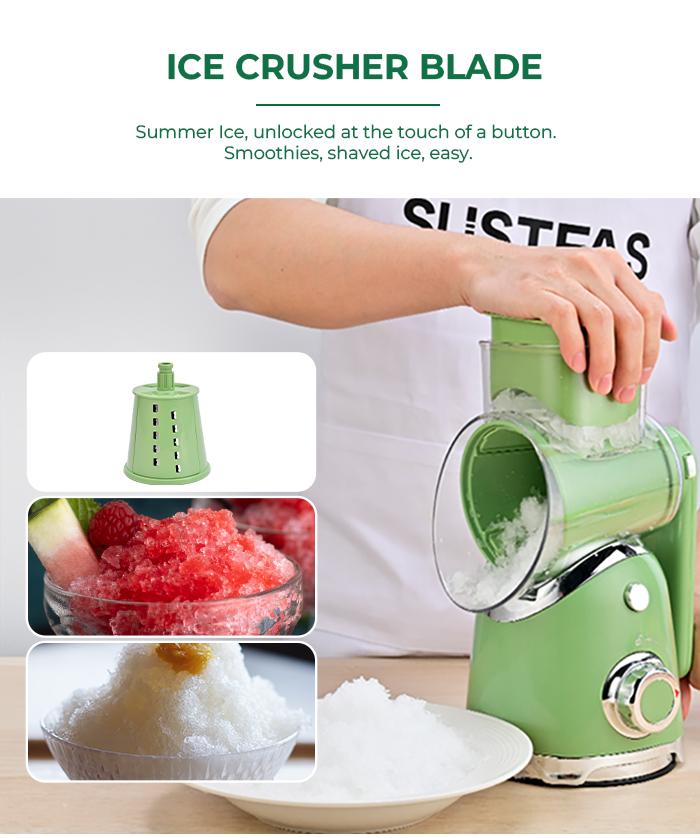 SUSTEAS Rotary Cheese Grater with 6 Replaceable Blades, 18/10 Stainless Steel, BPA Free, Food-Grade Materials Vegetable Cutting Slicer Kitchen Shredder Kitchen Gadgets Utensils