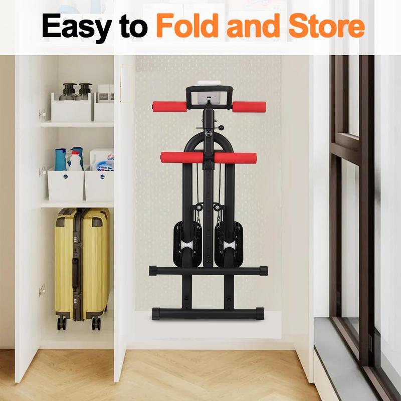 Compact Folding Stair Stepper Climber – Full-Body Cardio & Core Workout, LCD Display, Adjustable Handlebar, Multifunctional for Abs, Sit-Ups at Home & Office