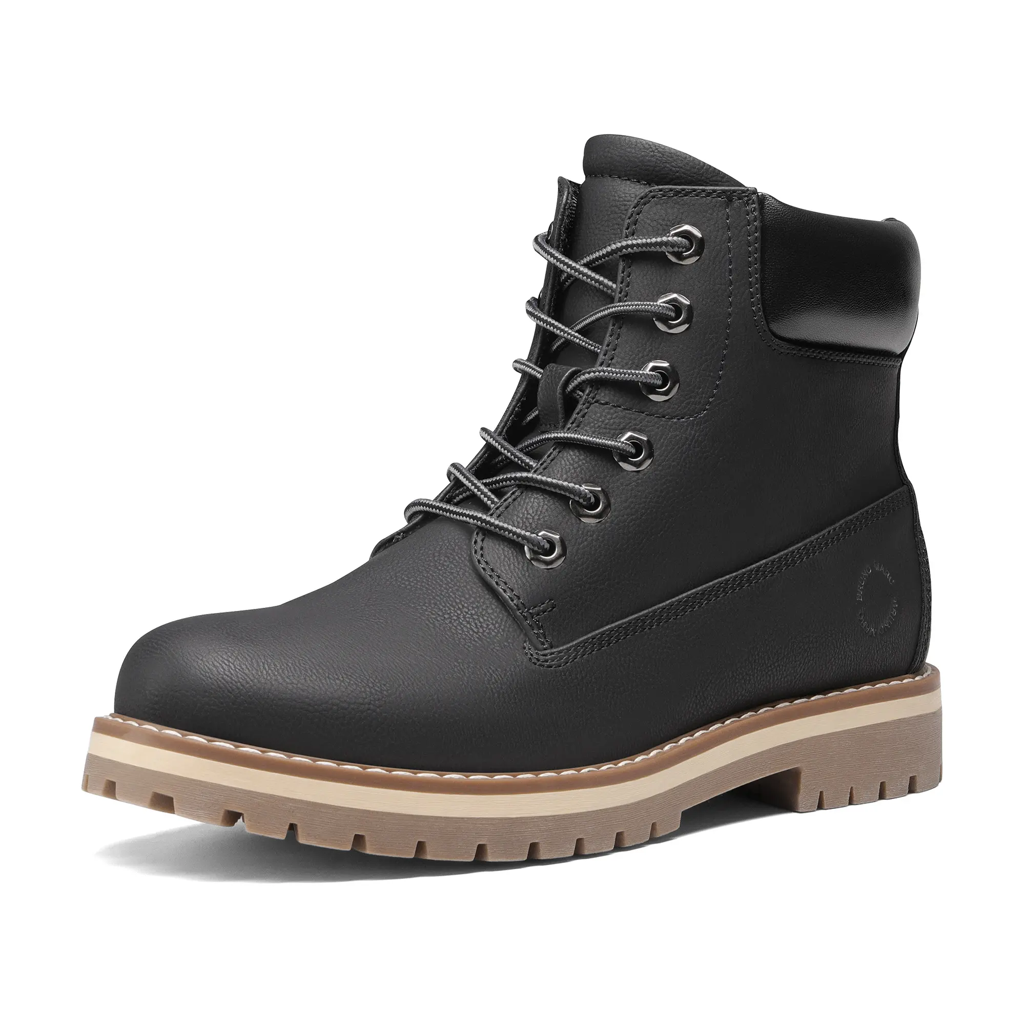 BRUNO MARC Men's HighShield-1 Lace-Up Cuban Heel Walking Boots, Breathable Round Toe Footwear with Splash-Resistant Upper & Slip-Resistant Sole, Closed Laced Design, Walking Boot