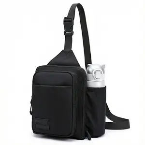 WARMDEER 2-in-1 Travel Sling Bag with Bottle Holder & RFID Protection, Anti-Theft Crossbody Chest Bag, Lightweight Unisex