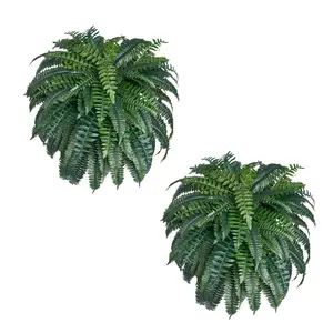 VEVOR Artificial Ferns, Natural Spread Diameter 43-47 Inch, Large Hanging Artificial Boston Ferns, Fake Plant Wall Decor with 88 Branches, Faux Fern for Home Office and Outdoor (Flowerpot Unincluded)