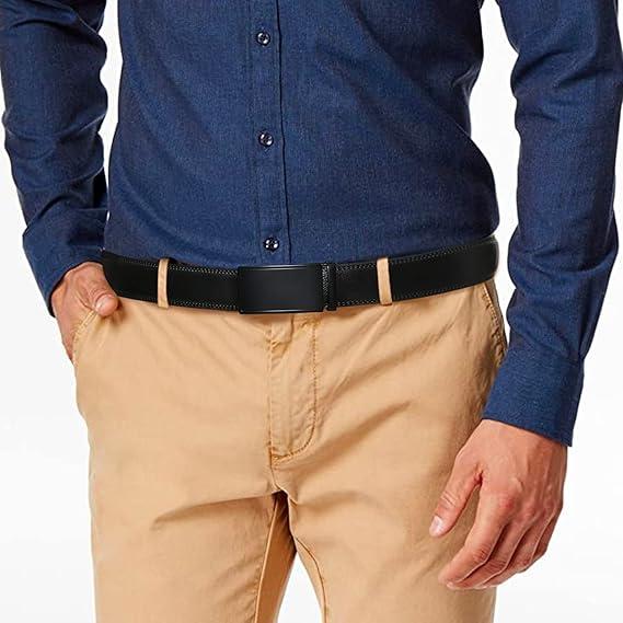 Men's 2 Pack Ratchet Belt Set in Gift Box - Adjustable Leather Belts for Dre   ss & Casual Wear - Perfect Fit for Various Waist Sizes