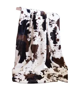 Carstens Home Unisex Faux Fur Cowhide Plush Throw Blanket - Ne640
