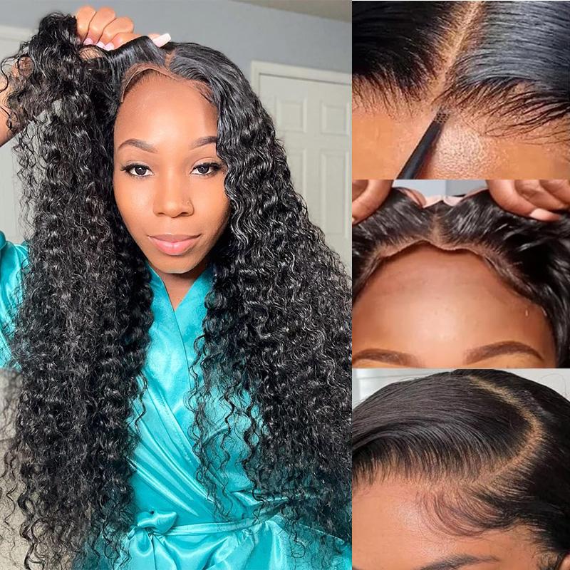 Alipearl Wig Glueless Natural Black Deep Wave 4x7 Lace Closure Wig Pre Cut Pre Bleached Ready Go Wigs Human Hair #FallFreshness