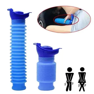 3 Pcs Portable Urinal for Men Women, Spill Proof Travel Emergency Urinal Bottle, Leak-Proof Collapsible Urinals, Personal Car Pee Bottle for Camping, Road Trips, Drivers, Seniors, Kids