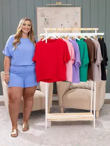 Zenana Woven Airflow Top & Shorts Set | S-XL