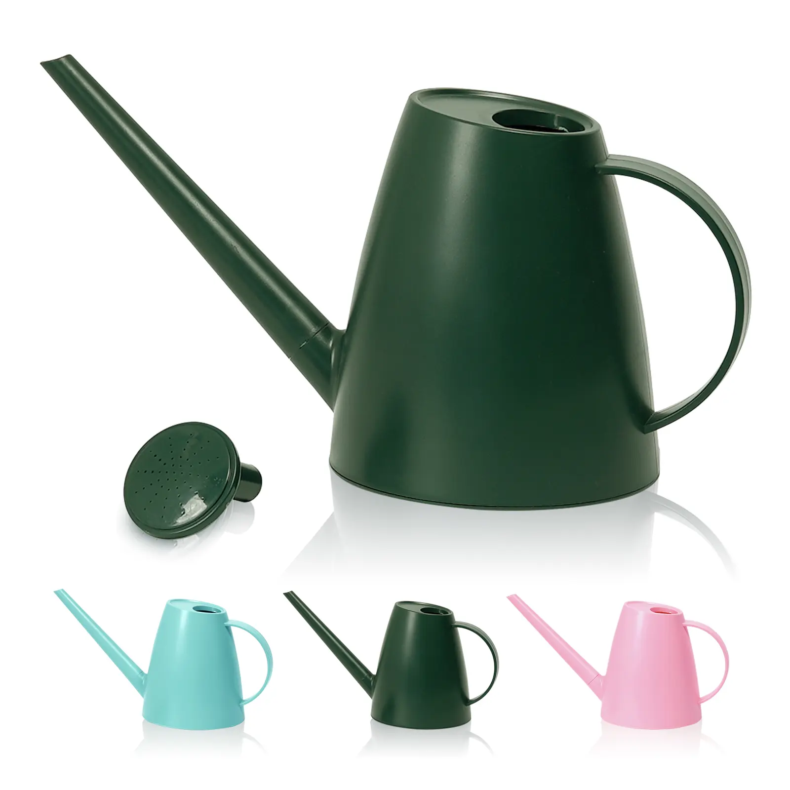 Bamworld Spout-Enabled Water-Saving Watering Can, 1.8L Heavy-Duty with Sprayer Nozzle for Indoor & Outdoor Use (Blue, Deep Green, Pink), Spout-Enabled Watering Cans