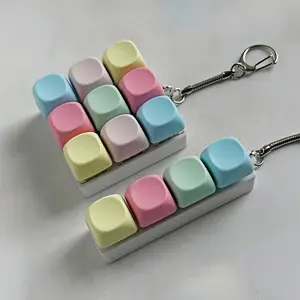 Keyboard Fidget Keychain for Adults, 13-Key Silicone ABS Design Stress Relief Sensory Toy Gift