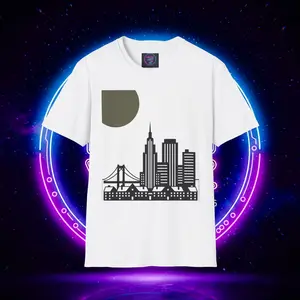 City Skyline T-Shirt | Urban Skyline Tee, Bridge and Buildings Design