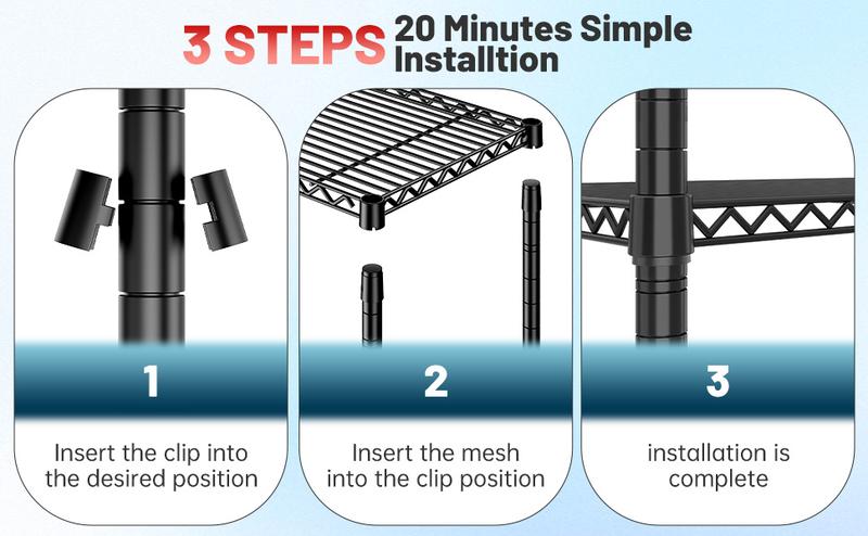 Raybee Storage Shelves with Wheels, 6 Tier Rolling Wire Shelving, Adjustable Metal Shelving Pantry Shelves with Capacity Garage Shelving Storage Organizer for Pantry, Kitchen, Closet Organizing Cabinet Rack