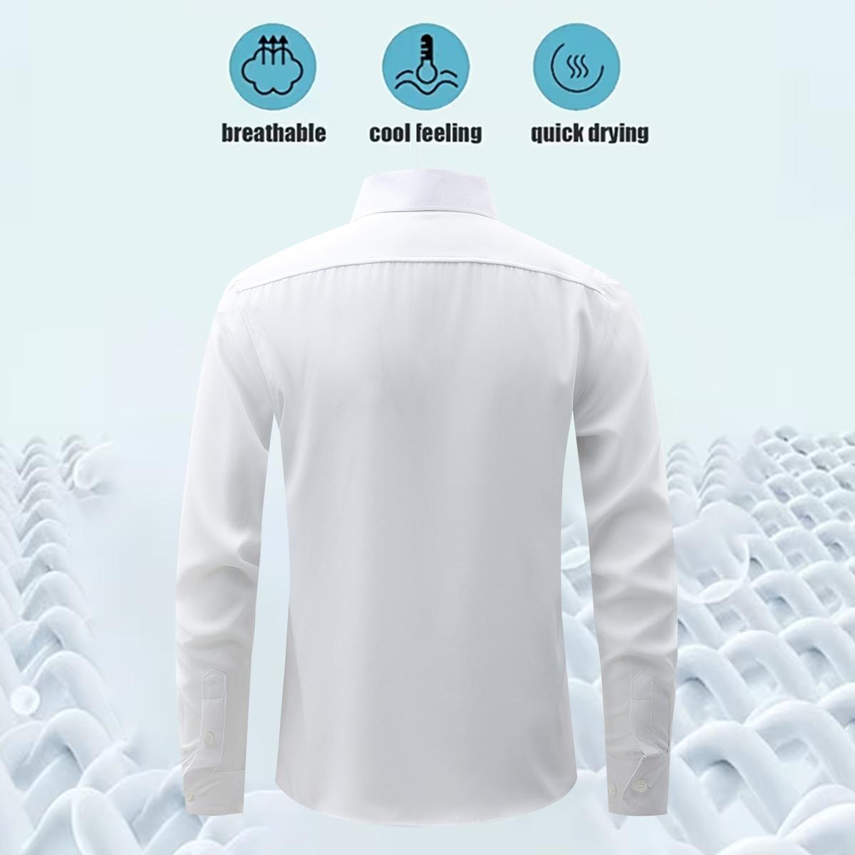 Men's Shirt Long Sleeve Wrinkle-Free Four-Sided Stretch Business High-End Shirt