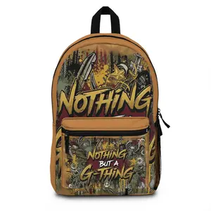 Bold Graphic Backpack with ‘Nothing But a Thing’ Design | Trendy Backpack for Students, Adventure, Travel, Casual Use