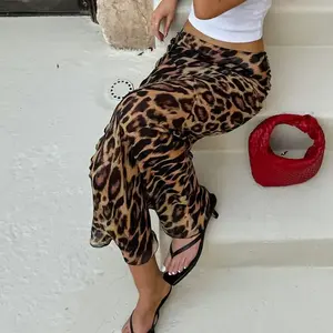 Slim Leopard Print Maxi Skirt