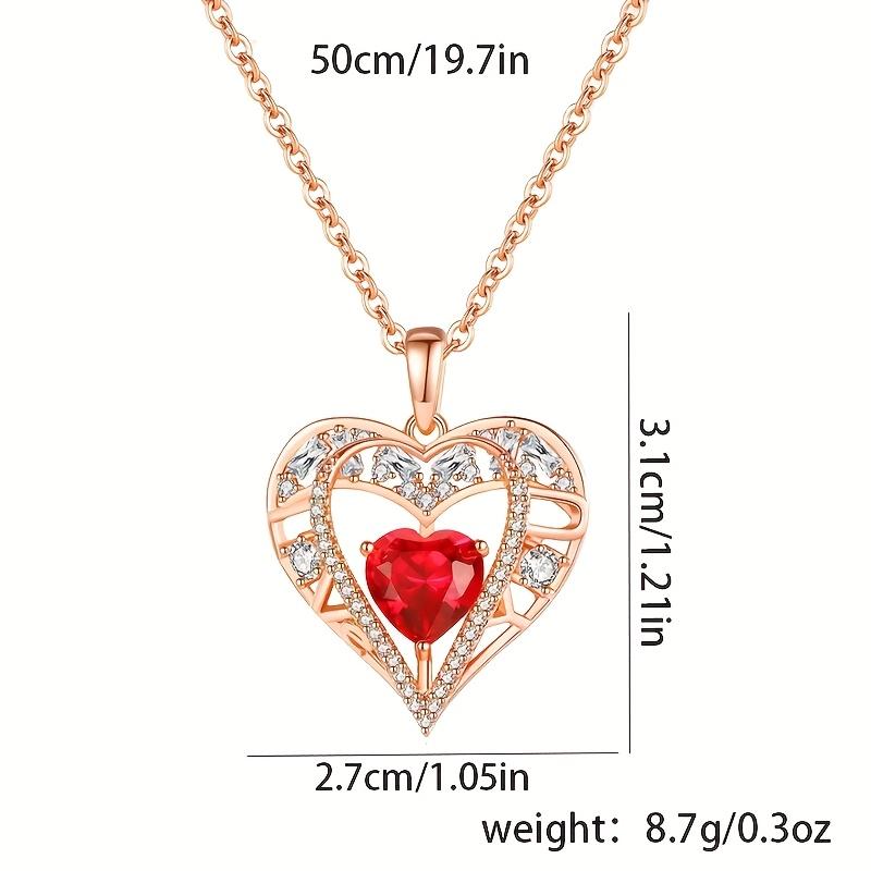 Rose Gift Box Heart Necklace - Perfect for Lover Mother Best Friend Wife Girlfriend - Ideal for Valentine's Day Thanksgiving Christmas Parties Birthdays New Year's