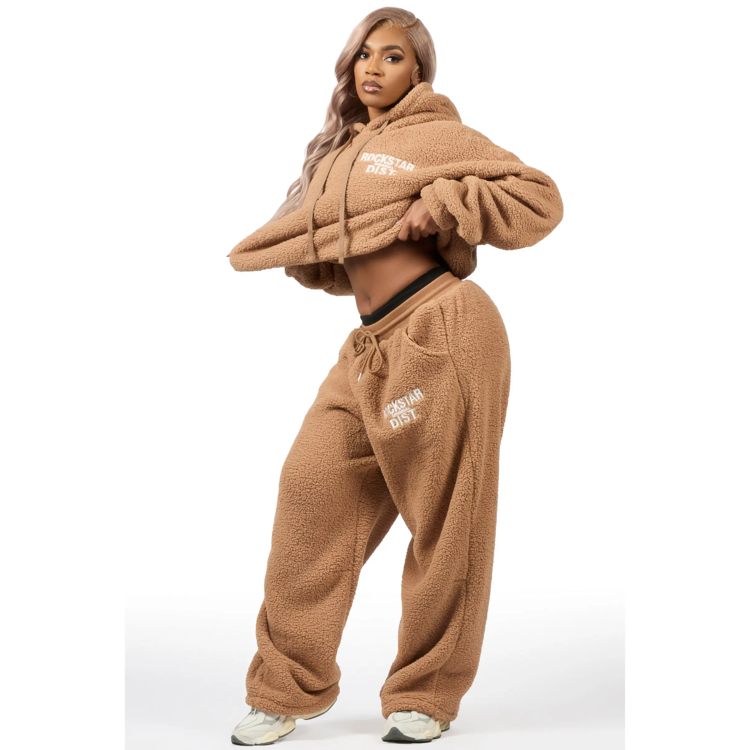 Nykeema Tan Sherpa Baggy Fit Track Set Nykeema Tan Sherpa Baggy Fit Track Set
