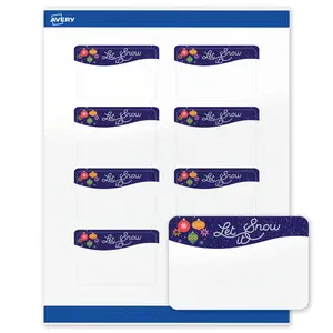 Avery Printable Rectangle Labels, 2" x 3", Glossy White, Pre-printed Let It Snow Design, Sure Feed Technology, Laser & Inkjet Compatible, 160 Total, Great for Branding, Marketing, and Events