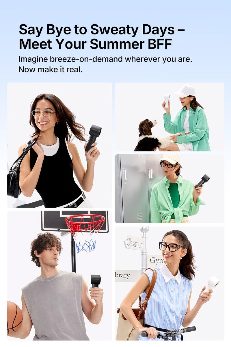 Jisulife Handheld Turbo Fan 5000mAh Rechargeable Portable Fans Up to 28 Hours Cooling 5 Speed Strong Wind Personal Mini Fan for Christmas Blackfriday Travel Outdoor Camping Beach Makeup