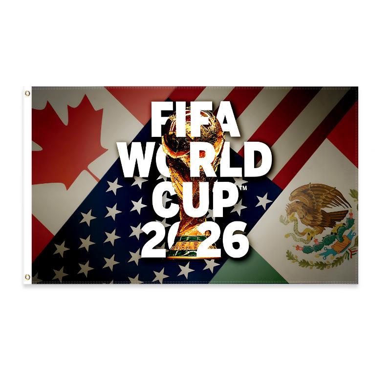 World Football Match 2026 Football Match Flags 90x150cm Large-Sized Cheering Flags for Room & House Decorations World-Class Competition Support Flags