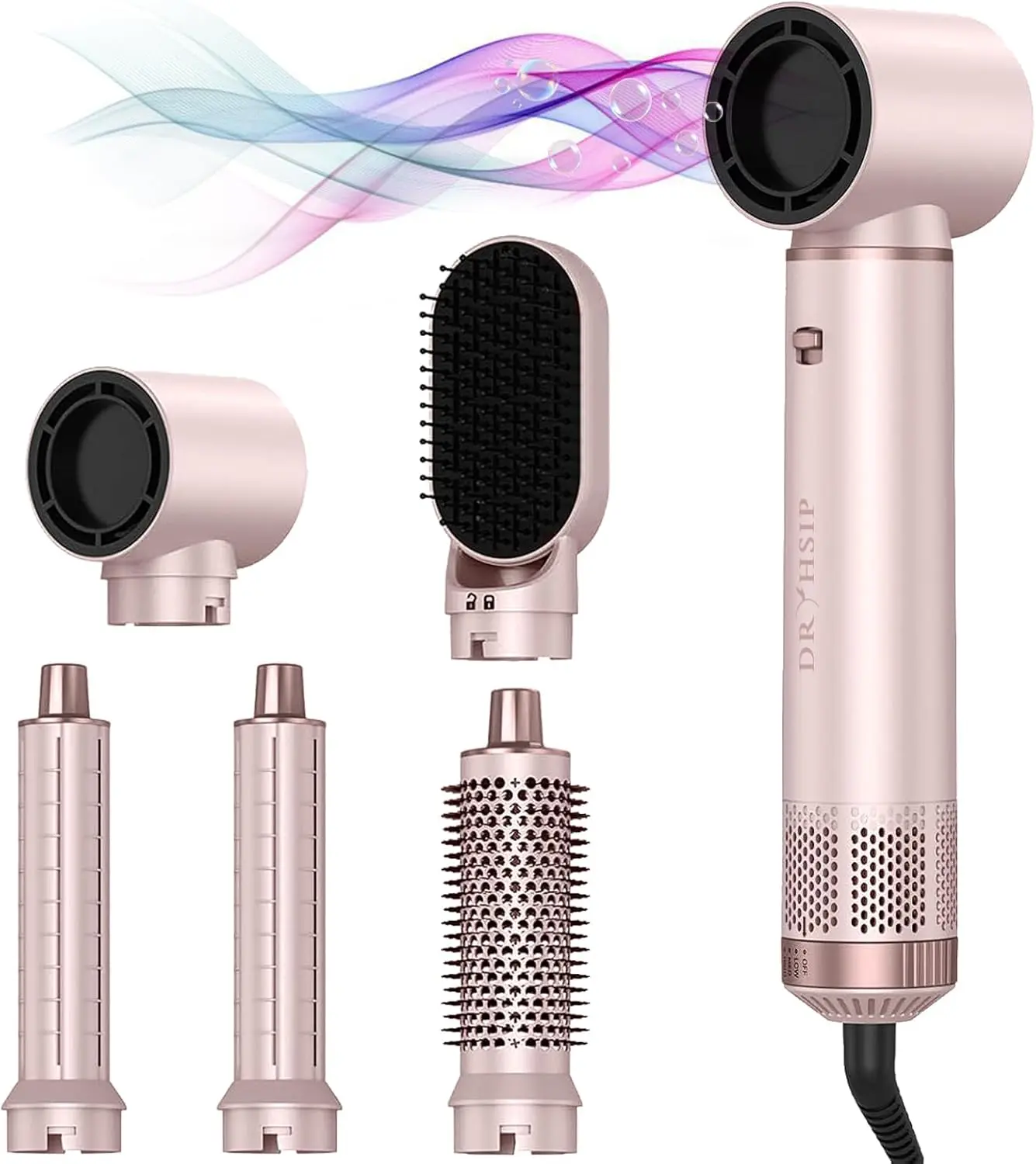 AVENHO 5 in 1 Hair Styler & Wrap Air Curler, Low-Speed Negative Ionic Hair Tools Drying, Multi Hair Styler, Professional Blow Dryer Brush for Curling Volumizing Straightening Styling