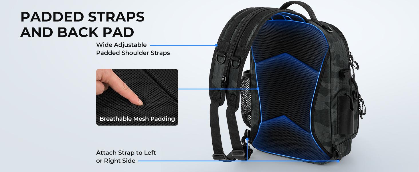 BaitSpace Fishing Sling Bag, Water-resistant Fishing Backpack with Rod & Beverage Holder, Adjustable Straps, Tackle Storage Bag for Fishing Gear and Equipment BaitSpace Fishing Sling Bag, Water-resistant Fishing Backpack with Rod & Beverage Holder, Adjustable Straps, Tackle Storage Bag for Fishing Gear and Equipment