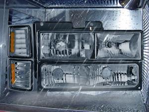 Nilight Headlight and Taillight Assembly Combo Compatible with 1994 1995 1996 1997 1998 Chevy Silverado Tahoe Suburban C10 C/K 1500 2500 3500 Tail Light Chrome Housing Amber Reflector Smoke Lens