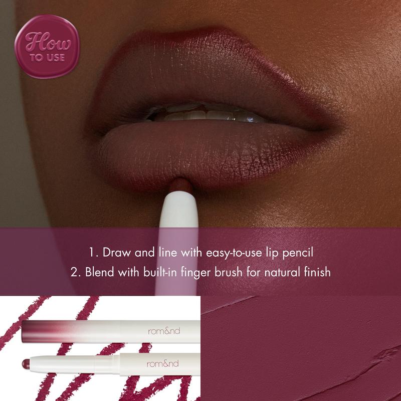 [rom&nd Official Shop] rom&nd Lip Mate Pencil (6 shades 0.5g), Easily Enhance the Shape of Your Lips, Natural Blending