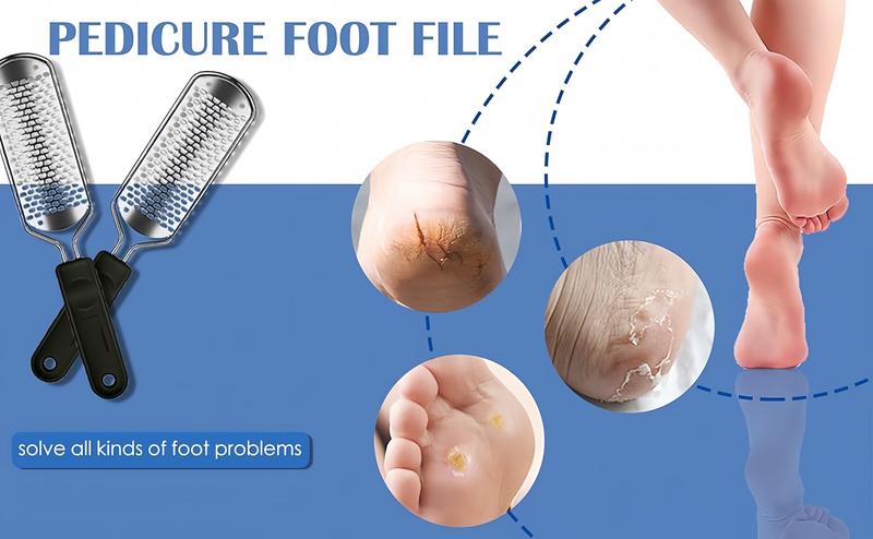 LMMAKE Professional Stainless Steel Foot File with Detachable & Reusable Design Abrasive Surface for Dead Skin Calluses & Rough Patches Ideal for Home Pedicures Salon Treatments Foot Care for Adults