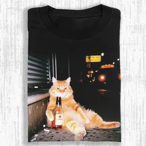 Graphic Tee Cotton Gift Tee,Graphic Shirts WACKY CAT Unisex Vintage Crew Neck Regular Fit Cotton Fabric Casual Comfort Breathable Short Sleeve Funny T-shirts Fashion Men&Women's Top for Daily Wear