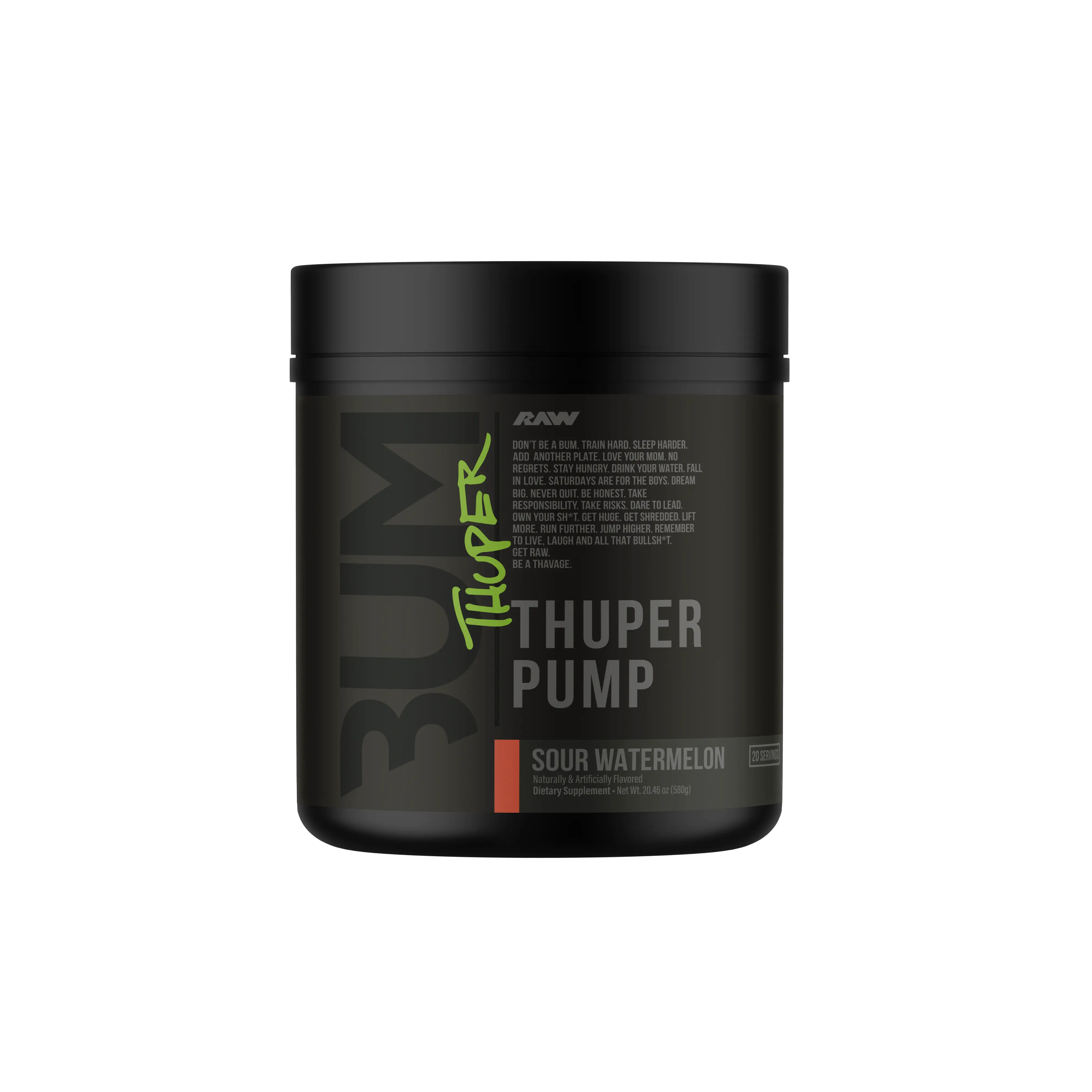 BUM Thuper Pump Stim-Free Pre Workout Powder – Nitric Oxide Booster for Massive Muscle Pump, Focus & Blood Flow – Caffeine-Free Pump Supplement – 20 Servings