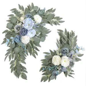 Faux Flower Swag Set of 2 for Wedding Welcome Signs Floral Swag Wedding Reception Ceremony Signs Decor