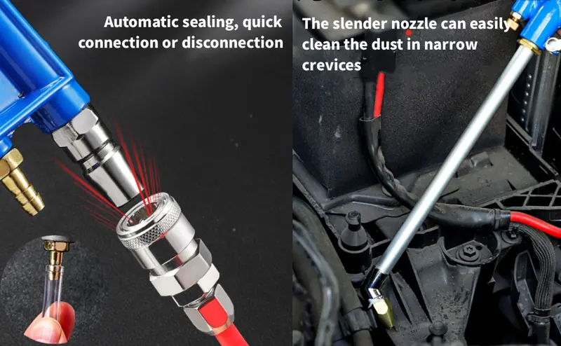 AXIZITECH Heavy-Duty Industrial Pneumatic Air Blow Gun, Metal Hardware Tool for Narrow Spaces & Engine Compartment Cleaning Degreaser Sprayer