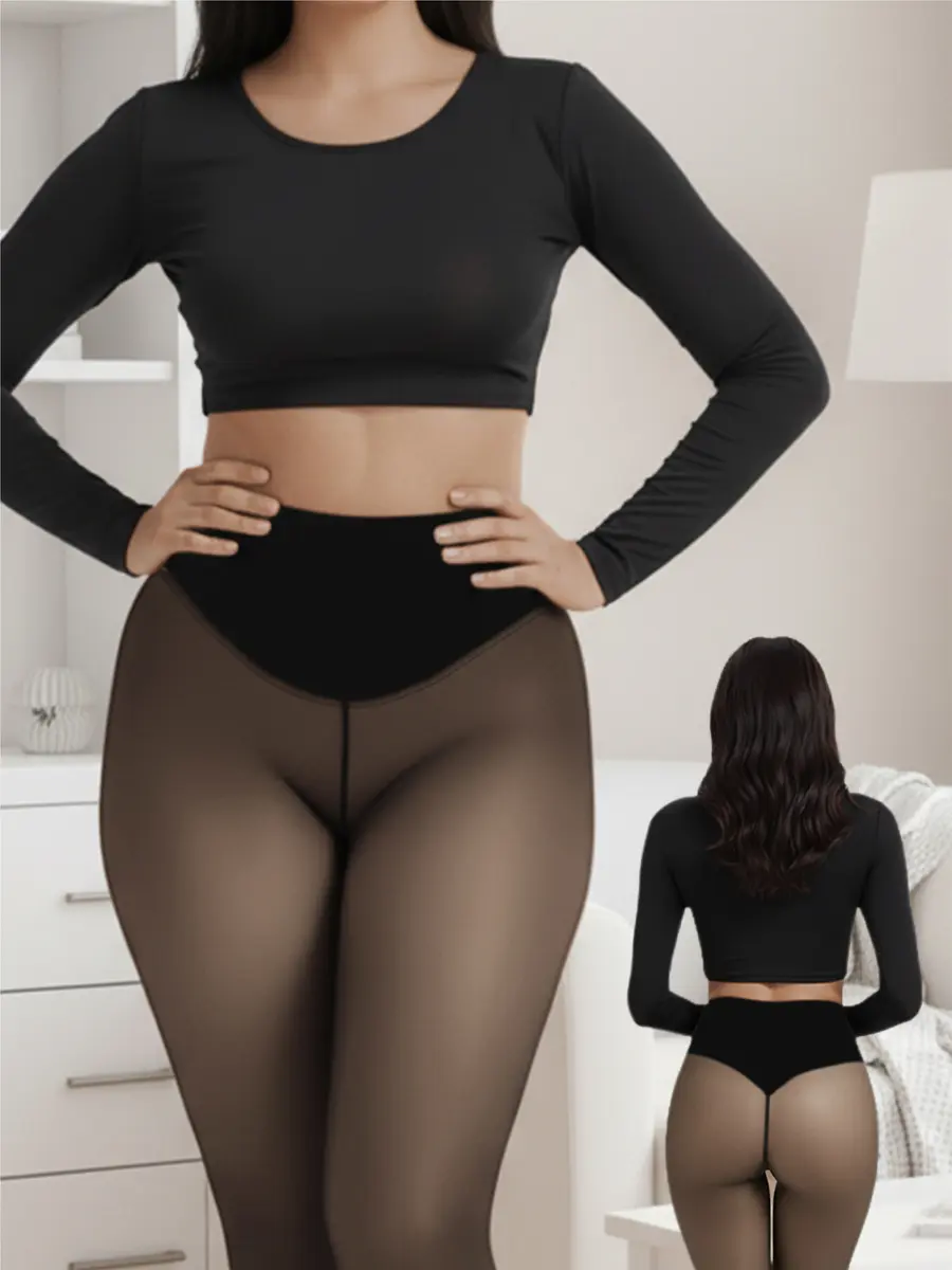Winter Magic Fleece Uned Leggings One Seam - Compression band Fleece-lined Tights M To 3XL - 6 Shadesclosed Foot - Magic Skin Pantyhose Available inPlus Size and Light to BrownFu Fit Women