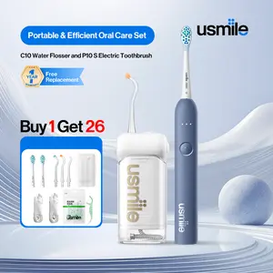 usmile Oral Care Set C10 Water Flosser x P10S Electric Toothbrush, Powerful Teeth Cleaning & Gentle Gum Protection
