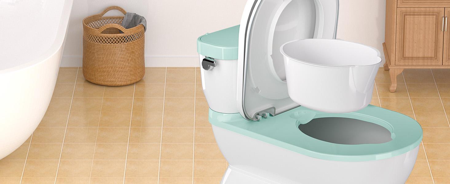 BabyBond Real Flip - Top Lid Toddler Potty, with Wipes Storage, Flushing Sounds & Toilet Paper Holder, Easy to Clean, Fun Baby Potty Chair