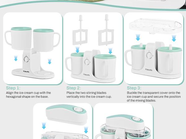 Pukomc 2-in-1 Gelato & Sorbet Maker - Fast-Chill Bowl with Simple Mix for Instant Frozen Treats, Includes Gelato and Sorbet Maker Ice Shaver Machine Pukomc 2-in-1 Gelato & Sorbet Maker - Fast-Chill Bowl with Simple Mix for Instant Frozen Treats, Includes Gelato and Sorbet Maker Ice Shaver Machine