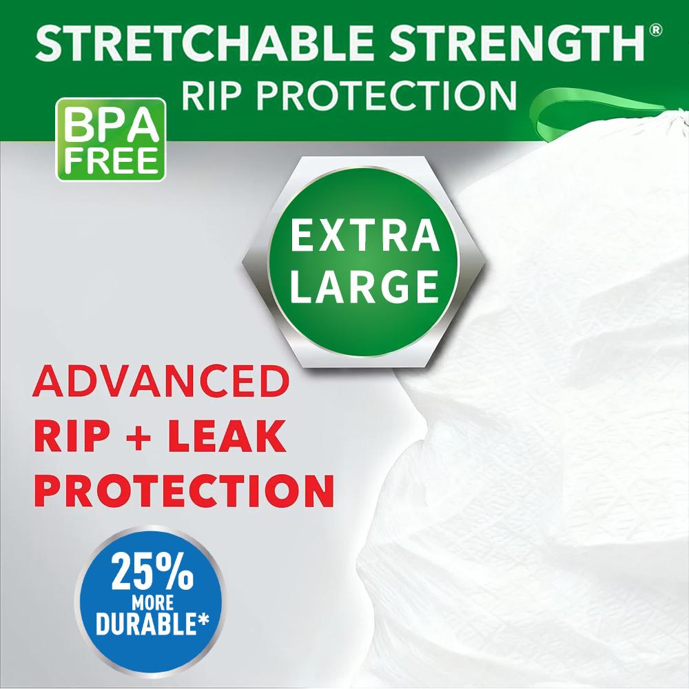 Scotts  13 Gallon Boxed Disposable Non Tear Puncture Tear Resistant Trash Bags, ODOR ELIMINATORTECHNOLOGY Kitchen Drawstring Garbage Bags, Fresh Clean Scent With Lemon Scent, Multipurpose Easy To Usedrawstrings More Durable