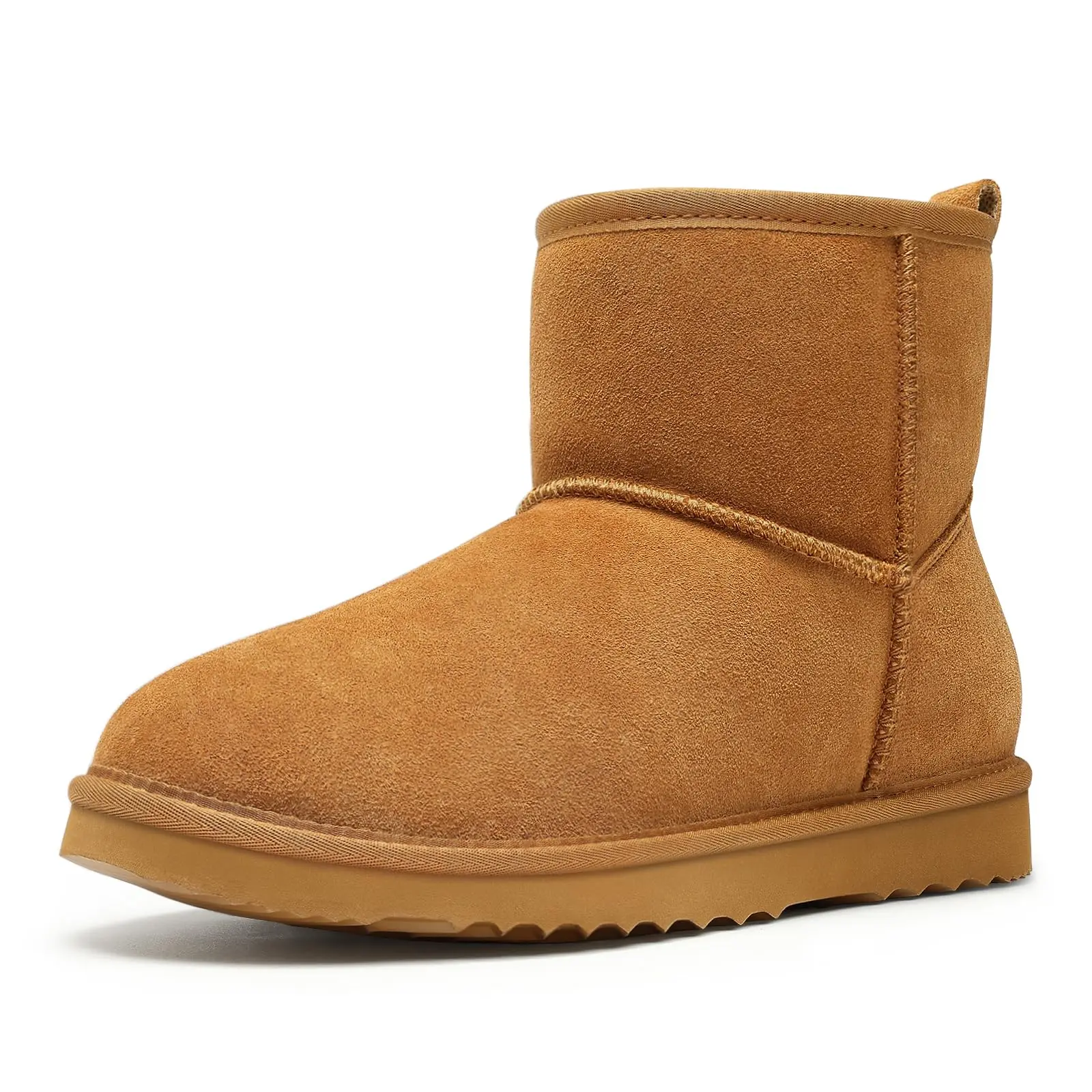 Eyriphy Genuine Suede Mini Boots for Women,Winter Warm Fuzzy Boots,Comfort Snow Boots with Fur Lined,Nonship Sole Girl Walking Shoes Footwear,Outdoor Footwear Premium Gift For Her back to school