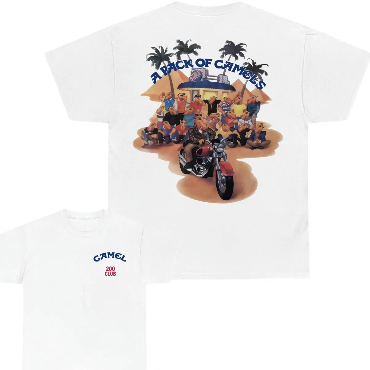 Camel A Pack Of Camels Club vintage Graphic T-shirt for Men and women,Short Sleeve - Casual Style with Camel Design