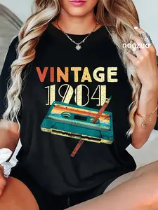 100% Cotton Vintage 1984 Music Cassette 41st Birthday Gifts 41 Years Old T-Shirt