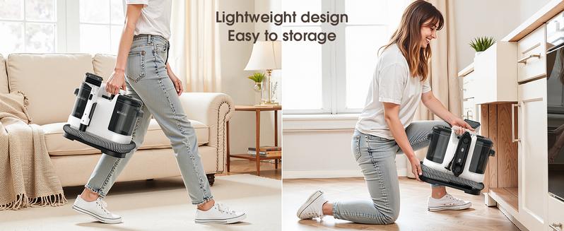 Fabric Cleaning Machine - Home Deep Cleaning Sofa Carpet Multi-Surface Vacuum Cleaner with Heat Water Tank & Attachments