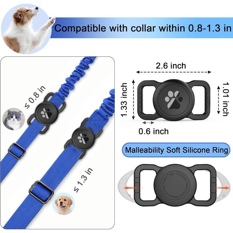 [Spring Deals] Tukio Waterproof Airtag Dog Collar Holder - Silicone Anti-Lost Protective Case for Apple Airtag/GPS Tracker(Find My for ios) Fits All Collar Widths Pet Gear